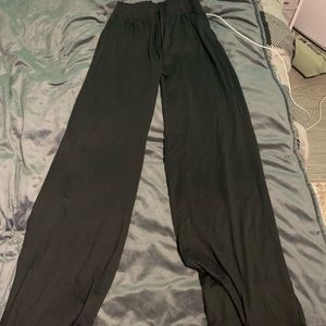 black soft wide leg sweatpants